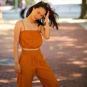 Orange two-piece playsuit